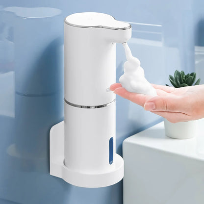 Automatic Foam Soap Dispensers Bathroom Smart Washing Hand Machine With USB Charging White High-Quality ABS Material [DSP]