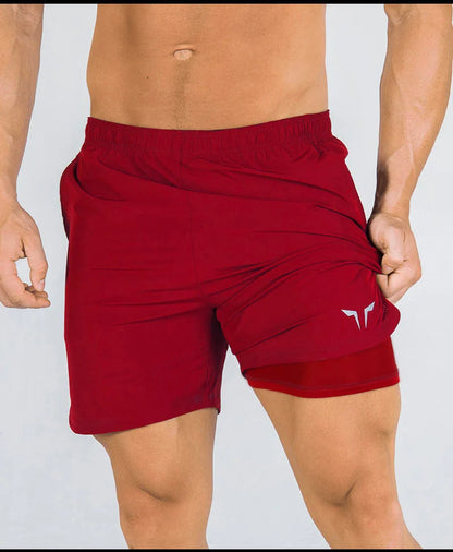 Running Shorts Men 2 In 1 Sports Jogging Fitness Shorts Men's Gym Training Quick-drying Sports Shorts Male short [MEN]