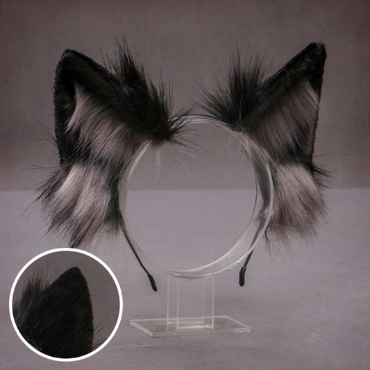 Lovely Faux Fur Wolf Ears Headband Realistic Furry Fluffy Animal Hair Hoop Lolita Anime Masquerade Cosplay Costume [COS]