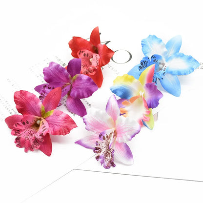 10 Pieces Artificial Flowers Cheap Thai Orchid Christmas Decoration for Home Wedding Shooting Props Beach Mannequin Head Flower [FLW]