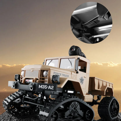 Fy001 1/16 2.4G 4Wd Rc Car 720P 0.3Mp Camera Wifi Fpv Brushed Off-Road Military Truck W/ Led Light VS WPL WLtoys Crawler Model [TOYS]