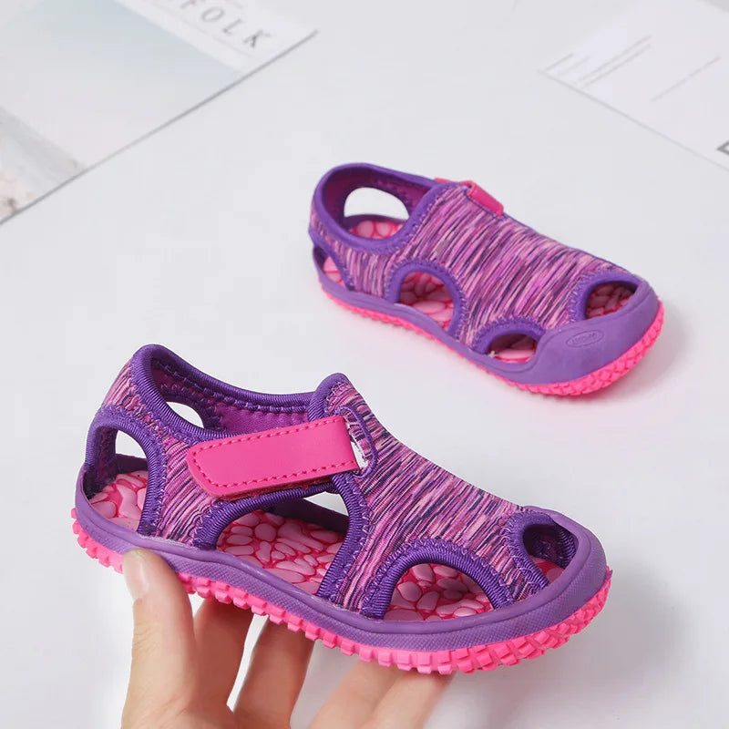 Summer Baby Boys Sandals Children Beach Sandals Soft Bottom Unisex Girls Non-slip Infant Shoes Kids Outdoor Anti-collision Shoes [SHO]