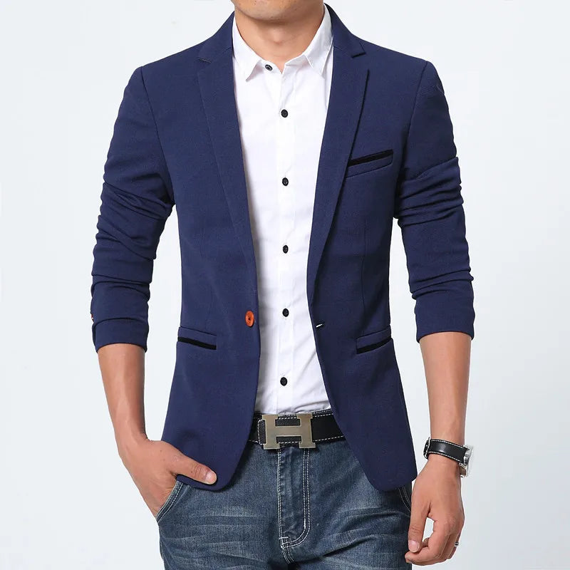 Luxury Men Blazer New Autumn Fashion Brand Slim Fit Men Suit Terno Masculino Blazers Male [MEN]