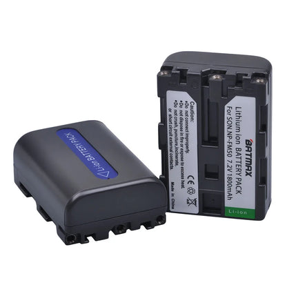 2Pcs NP-FM50 FM50 Battery + LCD Dual USB Charger for Sony NP-FM51 NP-FM30 NP-FM55H DCR-PC101 A100 Series DSLR-A100 Sony M Type [BAT]