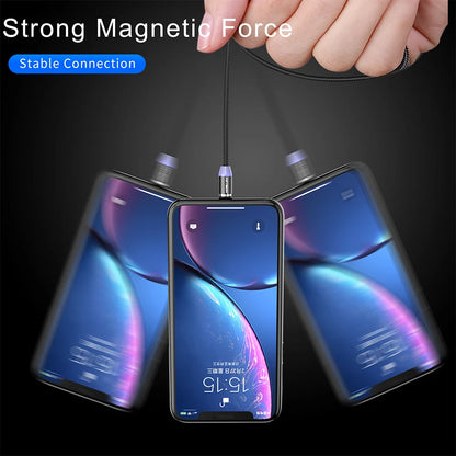 KEYSION LED Magnetic USB Cable Fast Charging Type C Cable Magnet Charger Data Charge Micro USB Cable Mobile Phone Cable USB Cord [MOB]