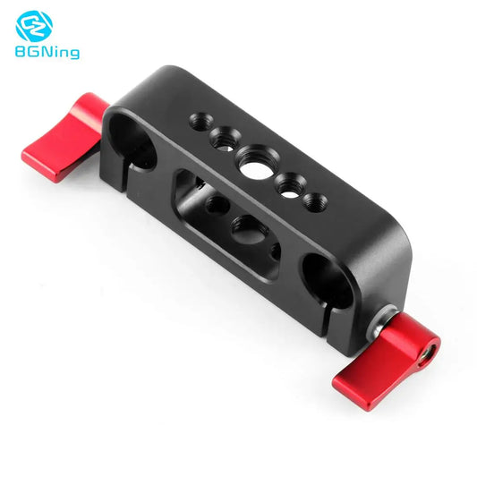 BGNing 15mm Rod Rig Clamp Double Holes 1/4 3/8 Thread Telephoto Lens Holder Support Rail Photography System For DSLR Camera Cage [PHO]