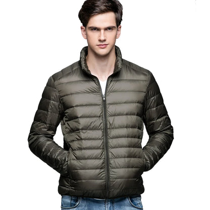 New Autumn Winter Man 90% Duck Down Jacket Ultra Light Thin S-3XL Spring Jackets Men Stand Collar Outerwear Coat [MEN]