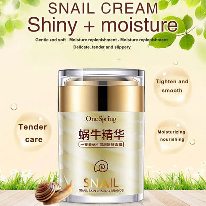 Snail Face Cream + Retinol Eye Massage Roller Serum 2PCS Whitening Face Cream Anti Wrinkles Eye Bags Korean Skin Care Products [SKC]