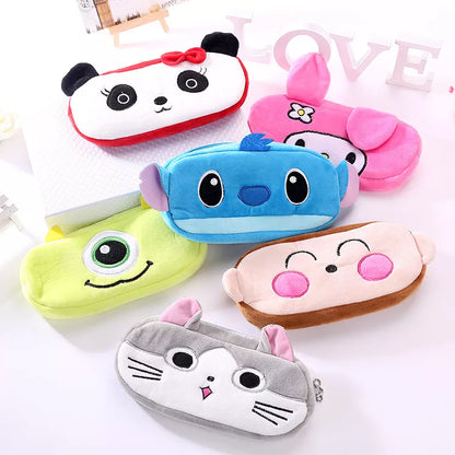 Plush Animal Pencil case Cartoon panda bear fruit pen bag box for kids gift Cosmetic Stationery pouch school supplies Zakka [CSM]