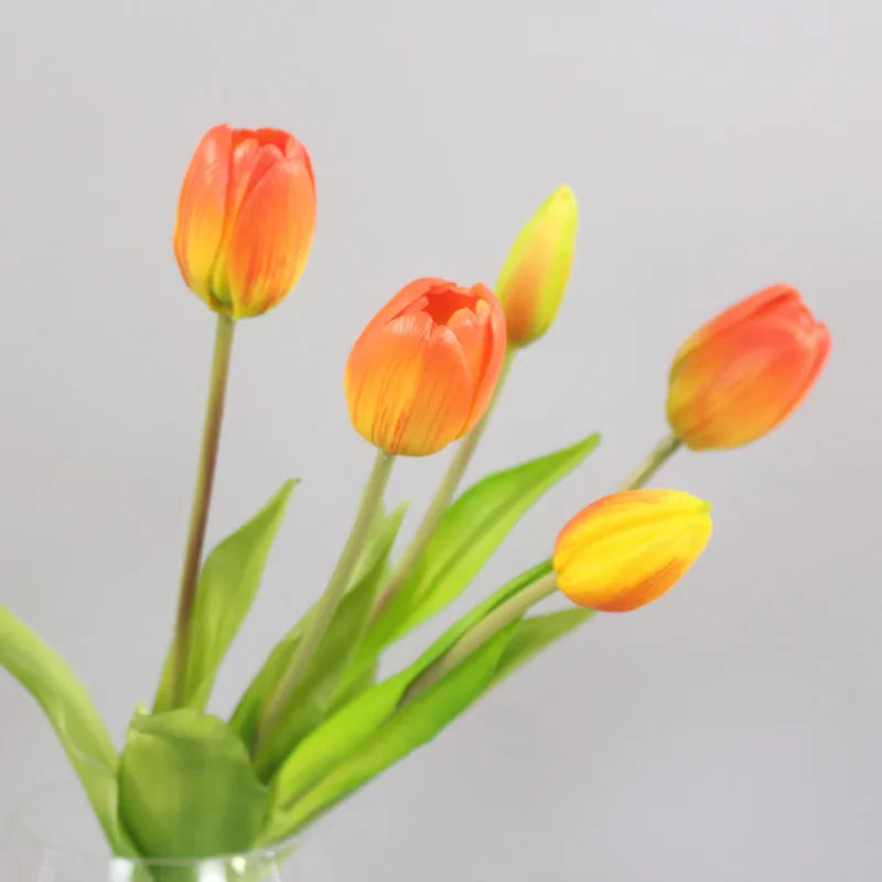 New Luxury Silicone Artificial Flower Home Decoration flores artificiales Real Touch Tulips Bouquet Decorative [FLW]