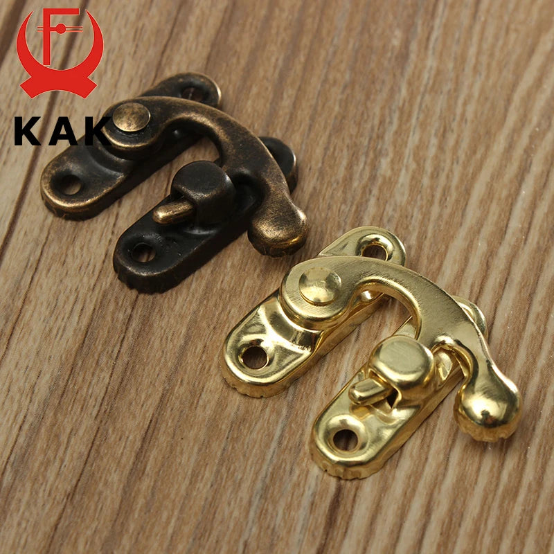 KAK 12pcs 34x28mm Antique Bronze Iron Padlock Hasp Hook Lock For Mini Jewelry Wooden Box With Screws Furniture Hardware [HOM]