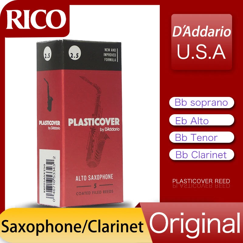 U.S.A Original D’Addario RICO Plasticover Bb soprano sax Eb alto saxophone Bb tenor sax reed Bb clarinet reeds [SPT]