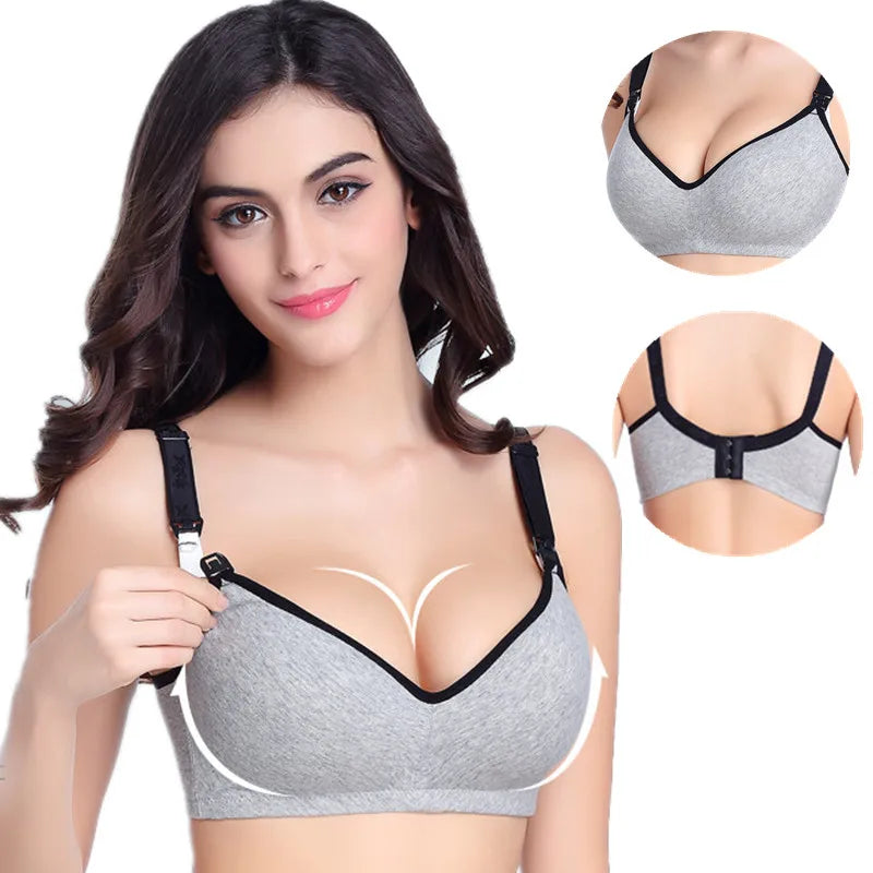 Cotton Maternity Nursing Bras Pregnant Breastfeeding Pregnancy Women Underwear Breast Feeding Bra [GRM] [UND]