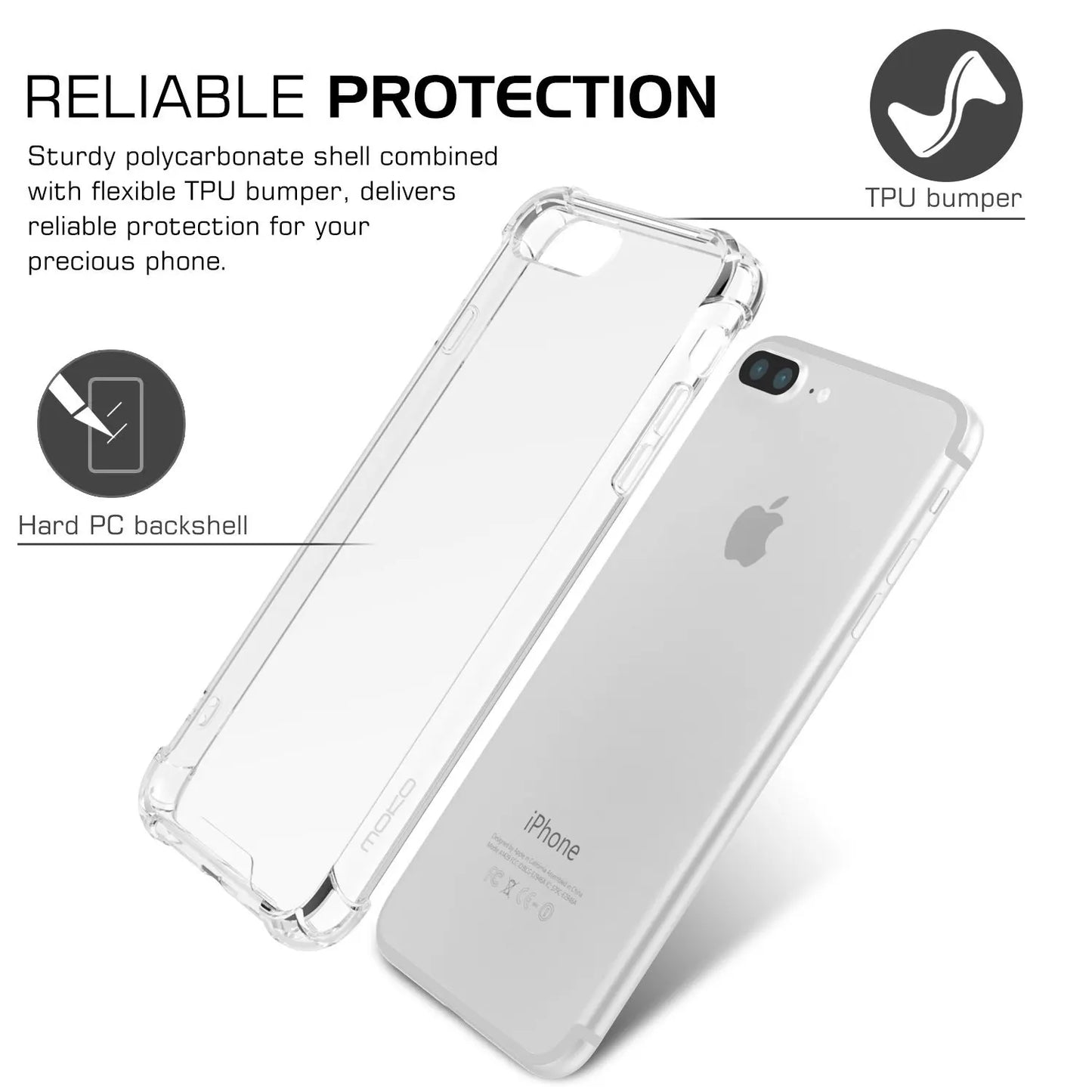 Shockproof Silicone Phone Case For iPhone 11 7 8 6 6S Plus X XR XS 12 Pro Max SE 2020 5 S Case Transparent Protection Back Cover [PHC]