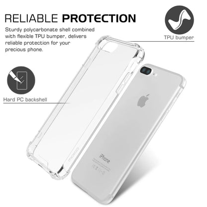 Shockproof Silicone Phone Case For iPhone 11 7 8 6 6S Plus X XR XS 12 Pro Max SE 2020 5 S Case Transparent Protection Back Cover [PHC]