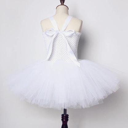 White Angel Christmas Dress Girls Princess Fairy Dresses with Wings Cosplay Costume Girl Kids Tutus Outfit for Birthday Party [COS]