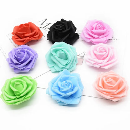 100/500pcs of 7cmPE foam Rose Head artificial Flower For Halloween christmas wedding wife mother girlfriend Birthday Decoration [FLW]