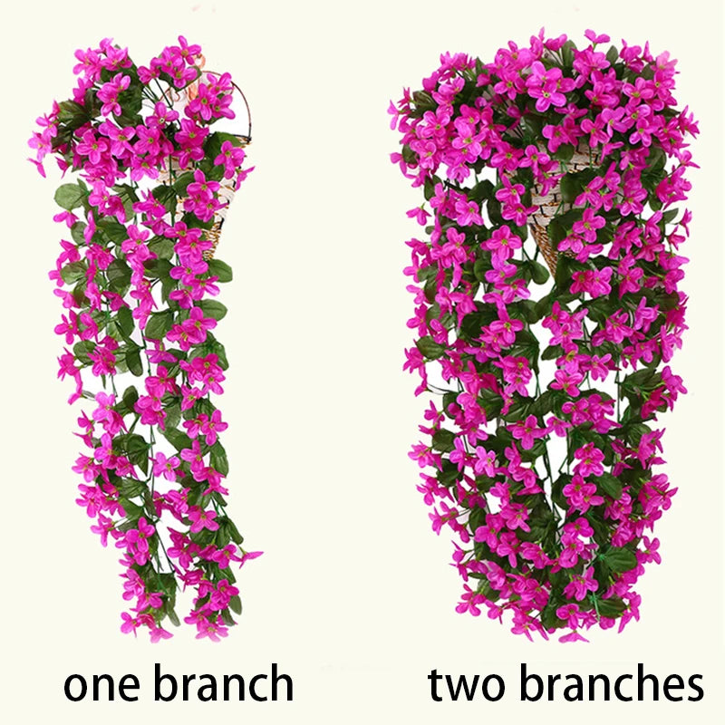 Violet Artificial Flower Wedding Party Decoration Simulation Valentine's Day Wall Hanging Basket Flower Orchid fake Flower [FLW]