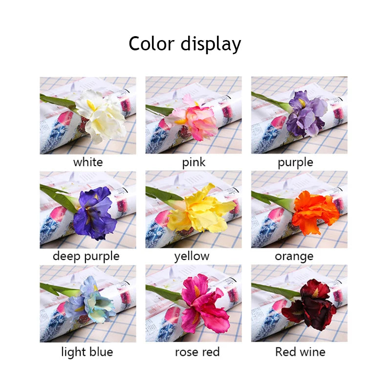 Artificial Iris Flower Branch Spring Wedding Decor Home Table Decoration Flores Silk Fake Flower Party Supplies [FLW]