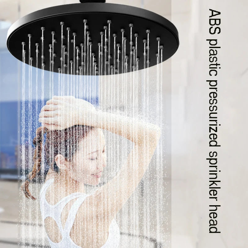 BECOLA matte black shower head bathroom ABS plastic shower faucet fashion BLACK rainfall shower nozzle free shipping [HOM]