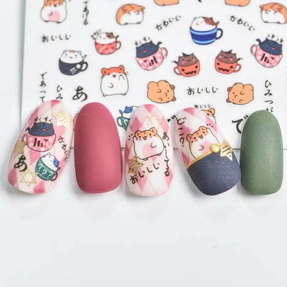 Hamster 3d nail art sticker nail decal stamping export japan designs rhinestones  decorations [BEU]