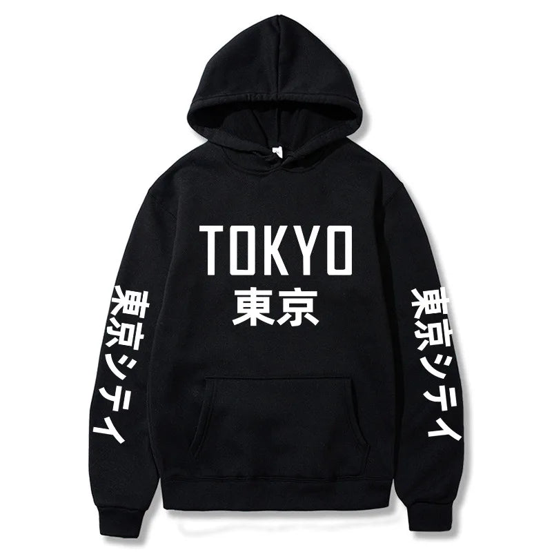 Japanese Hip Hop Hoody Harajuku Tokyo printing Men Women  Casual Pullover Sweatshirts 2023 Fashion Hot Hoodies  [MEN]