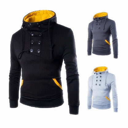 Men's Hoodies Sweatshirts Double-breasted Man Hooded Sweatshirts Pullover for Male Slim Men Hoody Sweatshirt [MEN]