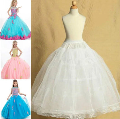 Kids Petticoats for Flower Girls Dresses Little Girls Crinoline 2 Hoop Skirt Petticoat Lolita Skirt Underskirt Vestido De Novia [LOL]