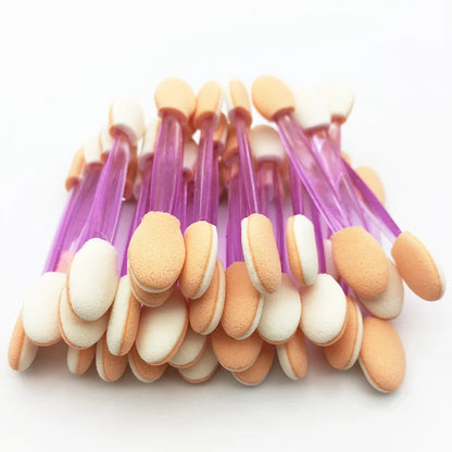 LTWEGO 50/5PCS Disposable Eyeshadow Brush Dual Sided Sponge Nylon Kit  Makeup Eye Shadow Brushes For Cosmetic Applicator Make up [CSM]