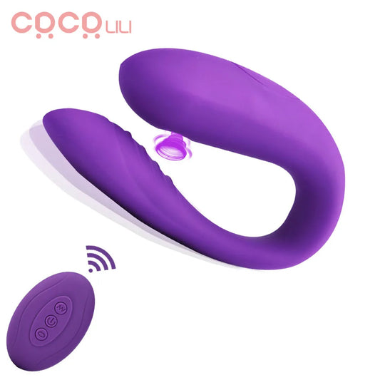 Vagina Sucking Vibrator For Couples U Shape Bendable G-spot Vibrator Clitoris Sucker Female Masturbation Erotic Toys for Adults [ADL]