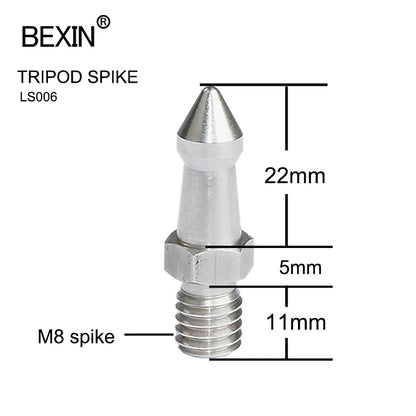 photography accessories 3/8 1/4 M8 inch camera tripod spikes Replacement Part foot screw for for Gitzo Benro Monopod Tripod [PHO]