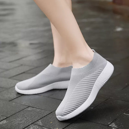 Women Vulcanized Shoes High Quality Women Sneakers Slip On Flats Shoes Women Loafers Plus Size 42 Walking Flat [SHO]