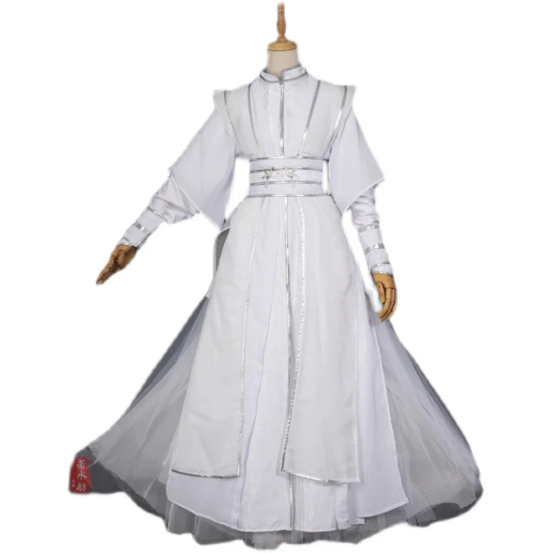 Men Hanfu White Dress Chinese style knight pity Chu Winning cosplay party costume stage performance clothes [COS]