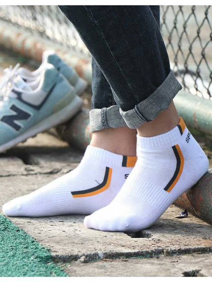 10 Pair High Quality Men Ankle Socks Breathable Cotton Sports Socks Mesh Casual Athletic Summer Thin Cut Short Sokken Size 38-48 [SOX]