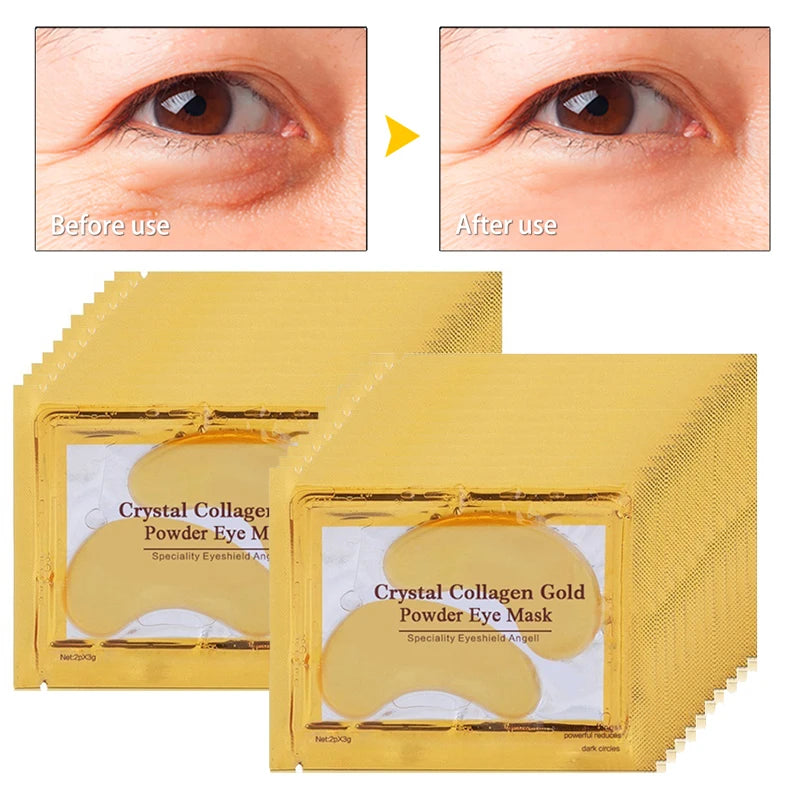 Crystal Collagen Gold Powder Eye Mask Anti-Aging Dark Circles Acne Beauty Patches For Eye Skin Care Korean Cosmetics 30p=15pairs [SKC]