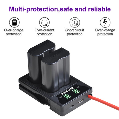 2280mAh EN-EL15C EL15C EN EL15 Battery + LED Dual Charger for Nikon Z5, Z6, Z6 II, Z7, Z7II D780, D850, D7500, D500, D600 [BAT]