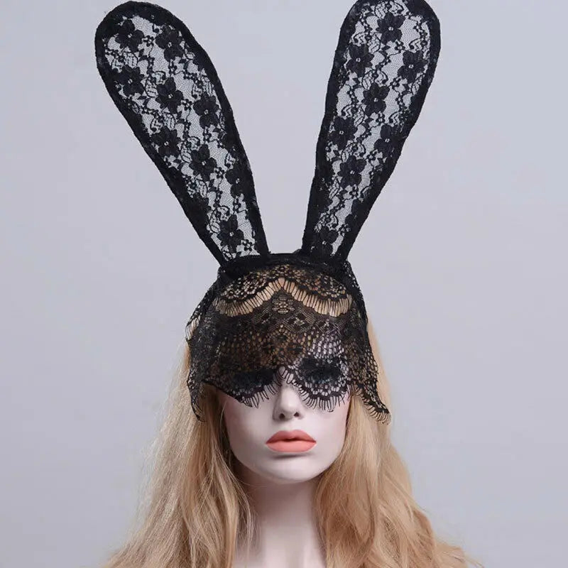 Women\u00b4s Sexy Lace Rabbit Bunny Ears  Headband Headwear Cosplay Costume Party Eye Mask Black Nightclubs Masquerade Halloween [COS]