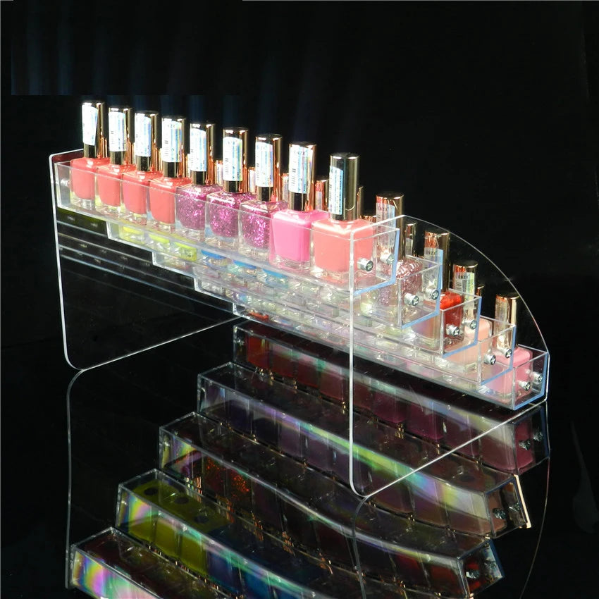 3/4/5/6/7 Layers Acrylic Nail Polish Display Organizer Shelf Clear Cosmetic Rack Tools Holder Frame Jewelry Stand Storage Box [CSM]