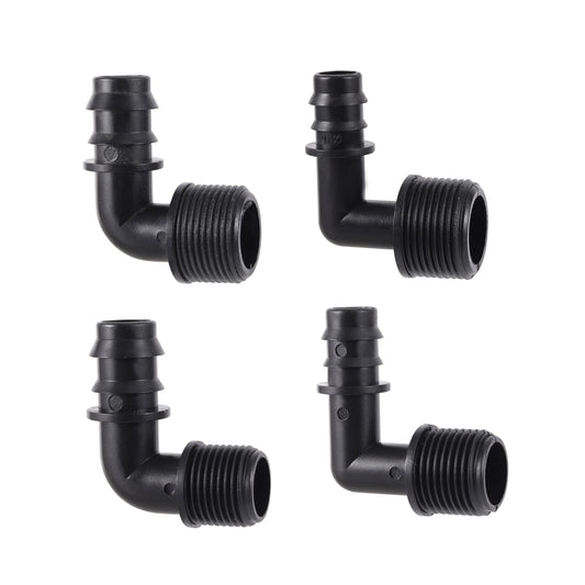 Elbow Connectors with Threaded 90 Degrees Agriculture Greenhouse Irrigation Drip Water Hose Connector PVC Pipe Connector 5 Pcs [GAR]