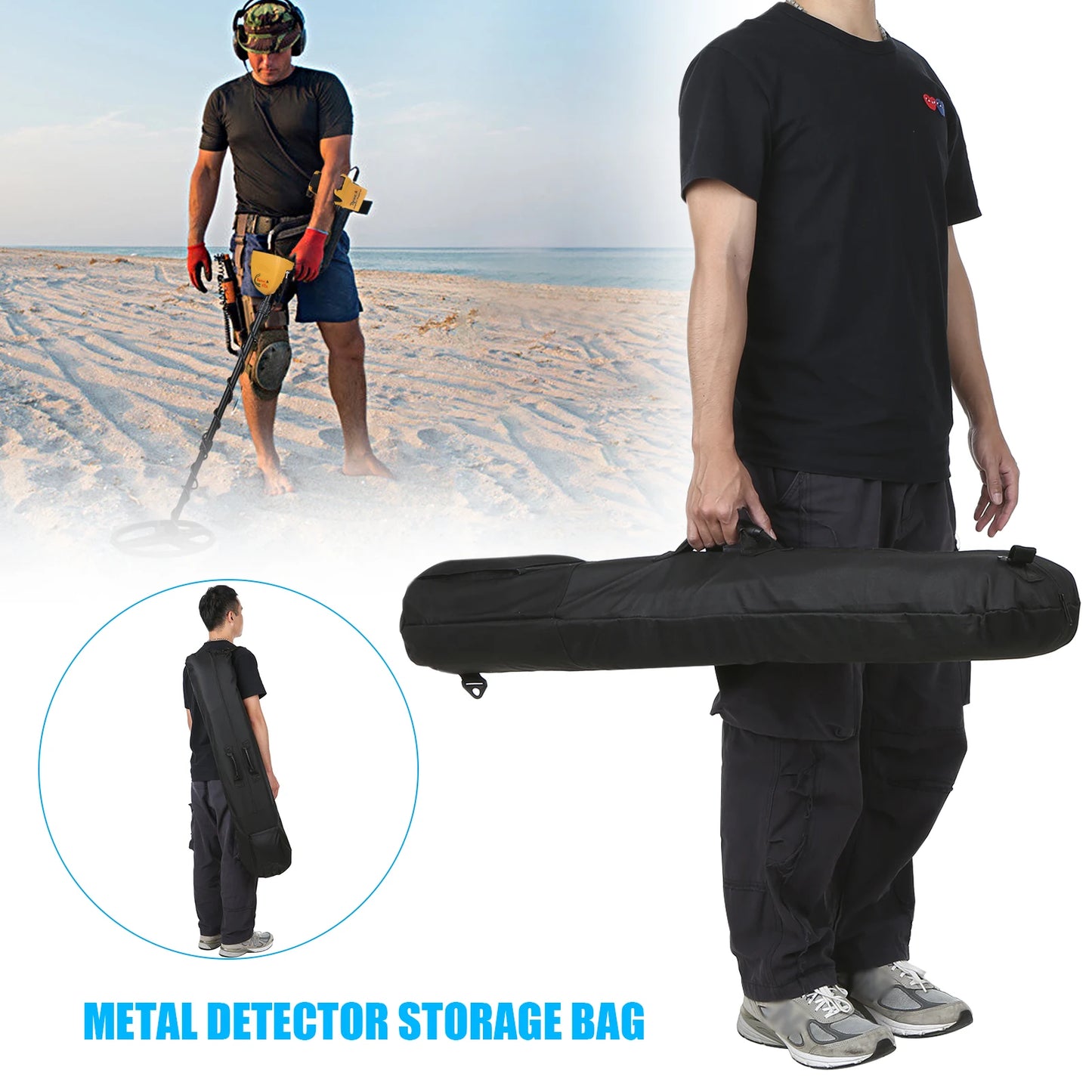 Metal Detector Carrying Case Metal Detectors Bag Large Capacity Storage Bag for Adventure Metal Detecting and Treasure Hunting [MTL]