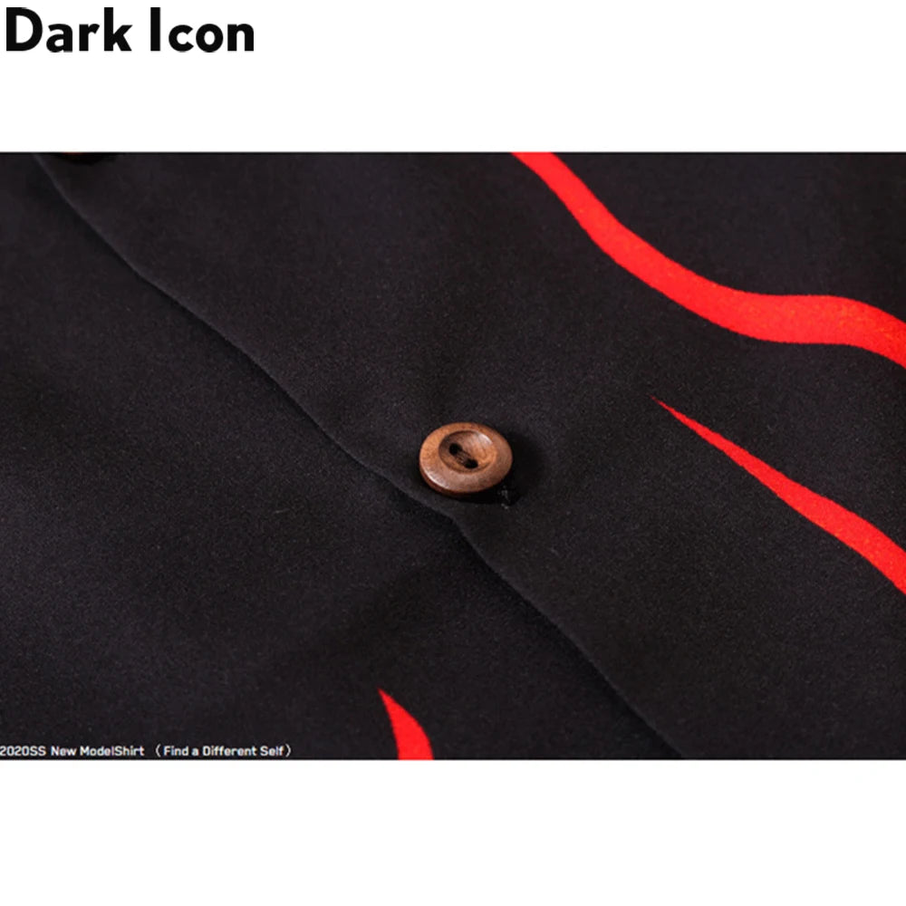 Dark Icon Flame Shirt Men Vintage Street Men's Shirt Summer Hawaiian Shirt Man Clothing [MEN]