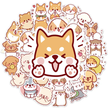 50 pcs/set Kawaii Fluffy Dog PVC Waterproof Stickers Cute Scrapbooking Diy Journaling Diary Stationery Sticker Gift Decor [STA]