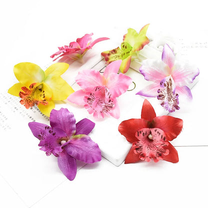 10 Pieces Artificial Flowers Cheap Thai Orchid Christmas Decoration for Home Wedding Shooting Props Beach Mannequin Head Flower [FLW]