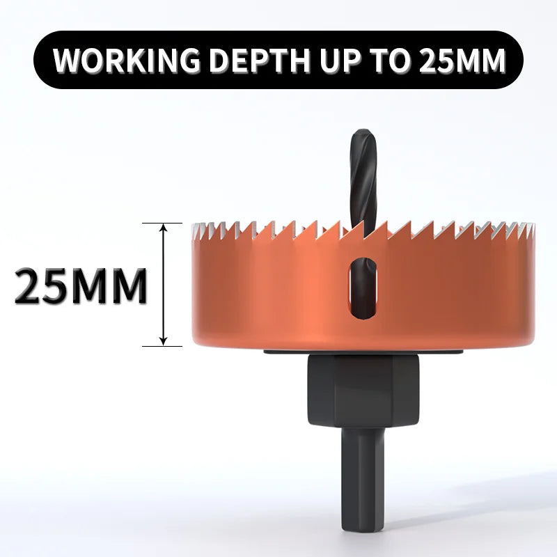 FivePears Hole Saw Set, Metal Core, 19-127mm Saw Cup Wood Crown, Drill Bit For Wood , Woodworking Tools [PTO]