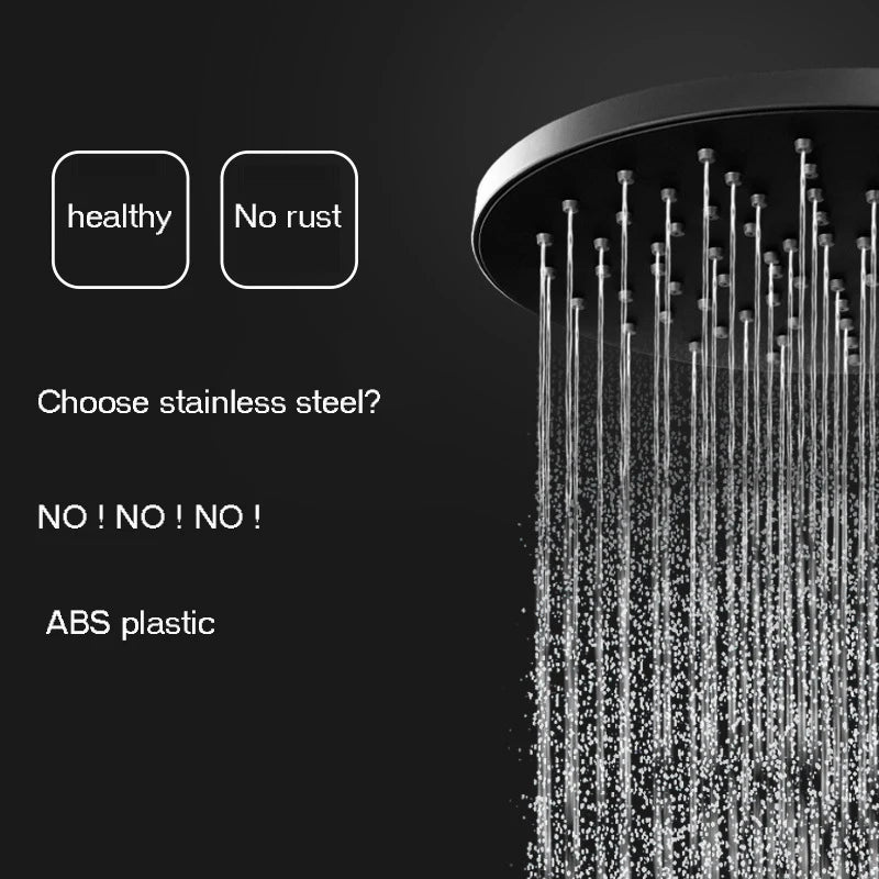 BECOLA matte black shower head bathroom ABS plastic shower faucet fashion BLACK rainfall shower nozzle free shipping [HOM]