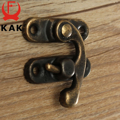 KAK 12pcs 34x28mm Antique Bronze Iron Padlock Hasp Hook Lock For Mini Jewelry Wooden Box With Screws Furniture Hardware [HOM]