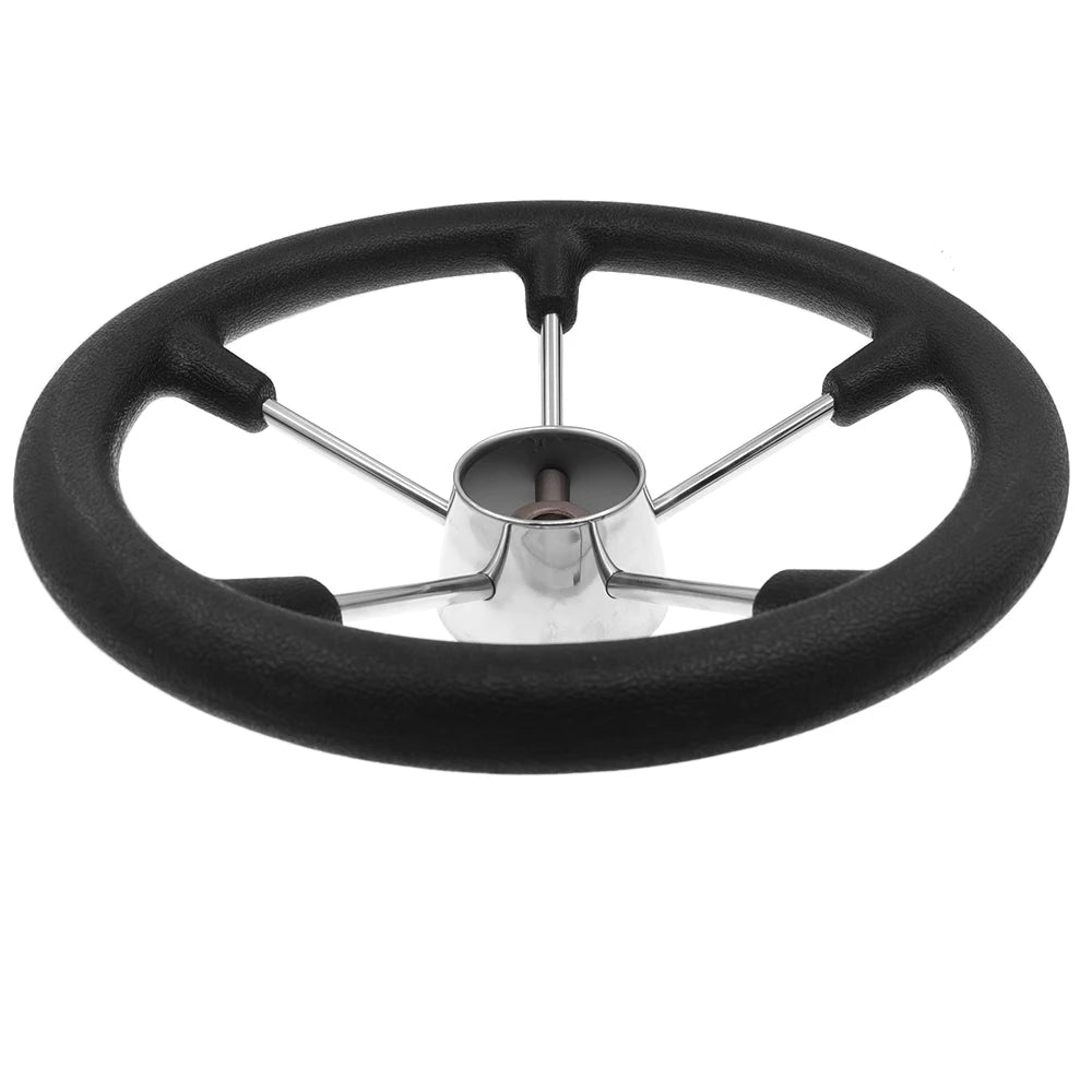 13-1/2 " Marine Stainless Steel Boat Steering Wheel For Yacht with Black Foam Grip Boat Accessories [MRN]