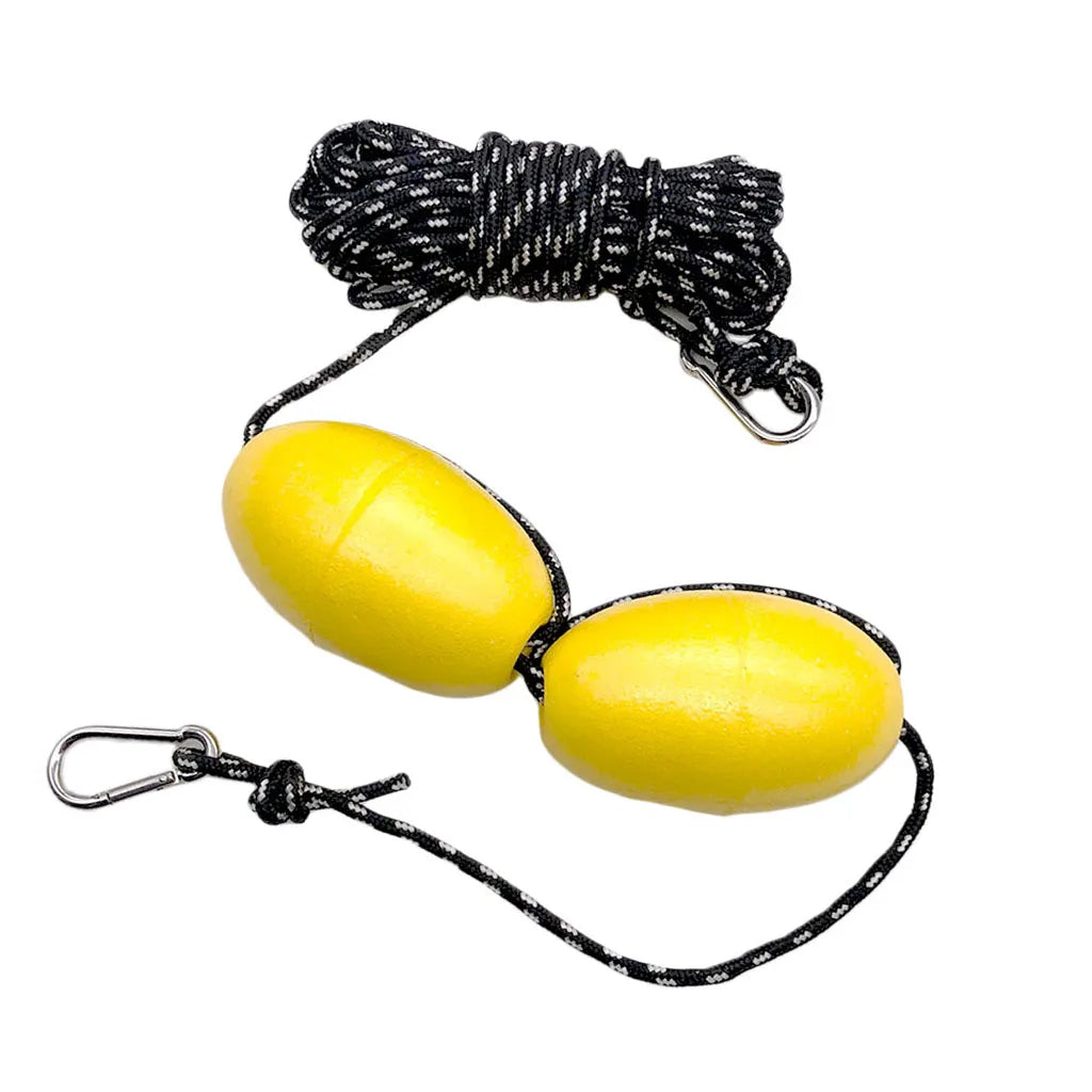 High Strength 9m Kayak Tow Rope Boating Floating Throw Anchor Line with Dual Floats End Clips Kayak Safety Gear Accessories [MRN]