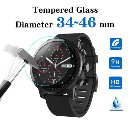 All Size Round Watches Tempered Glass Screen Protective Film Diameter 34 35 36 38 39 40 42 45 46 mm Screen Guard For Smart Watch [SWH]