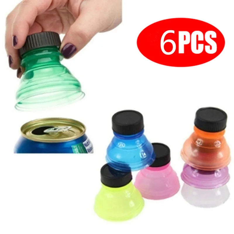 6pcs Reusable Plastic Beer Water Dispenser Lid Protector Caps Cover Bottle Top Soda Saver Can Cap Fashion Accessories [DSP]